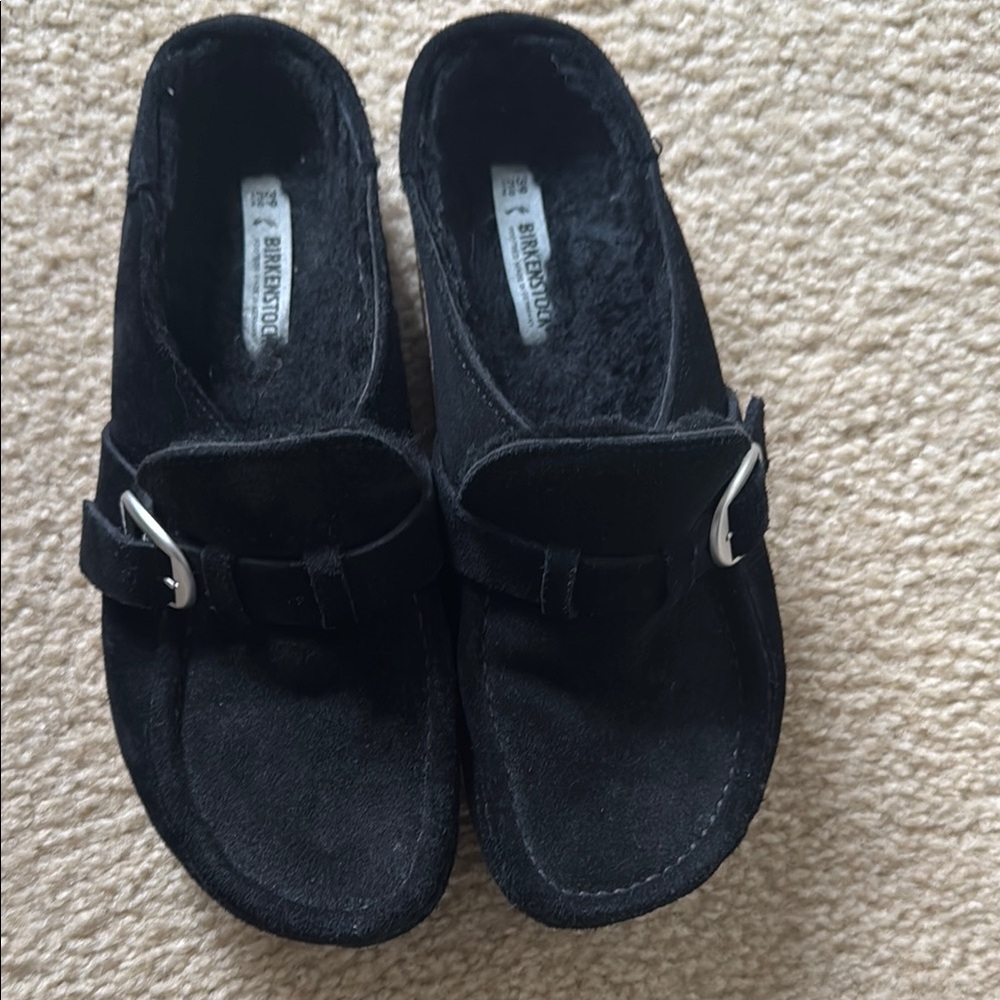 Birkenstock Black Mules & Clogs with Plush Comfort